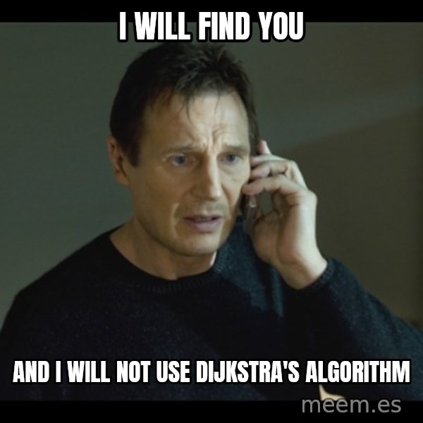 I will Find You Meme meme: I will find you / And I will not use dijkstra's algorithm