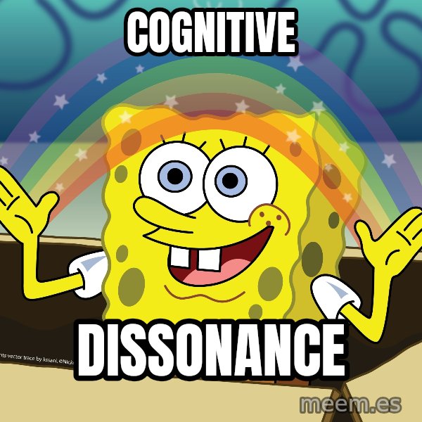 spongebob rainbow meme: COGNITIVE / DISSONANCE