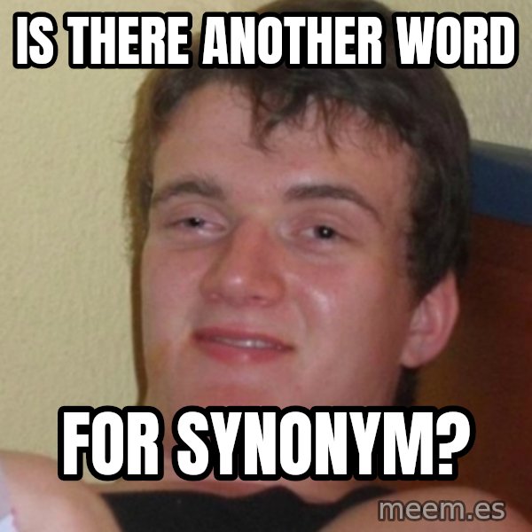 Stoner Stanley meme: Is there another word / for synonym?