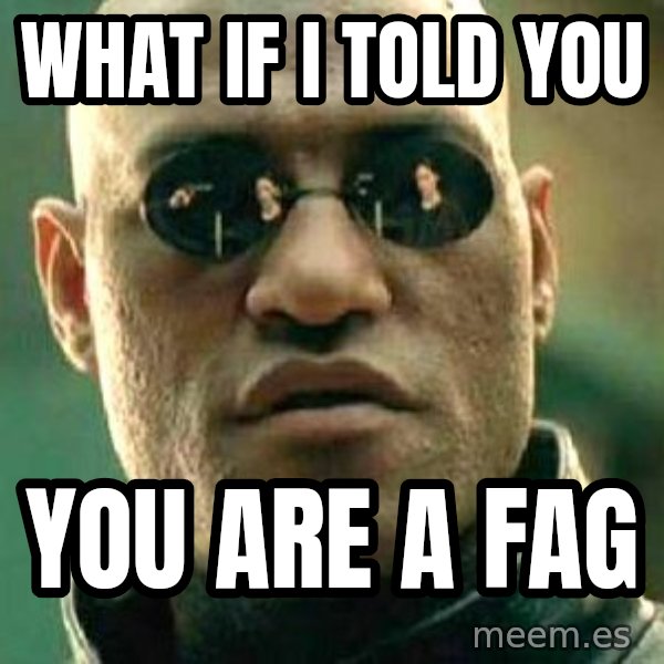 What if I told you / Matrix Morpheus meme: what if i told you / you are a fag