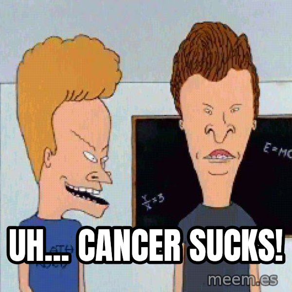 Beavis and butthead meme: Uh... cancer sucks!