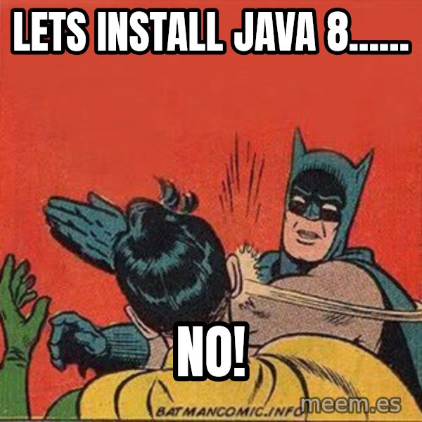 batman slap robin meme: Lets Install Java 8...... / NO!