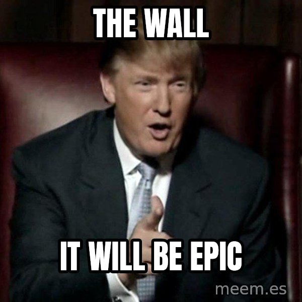 Donald Trump meme: the wall / it will be epic