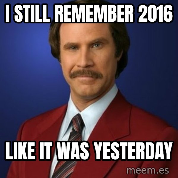 Anchorman Birthday meme: I still remember 2016 / Like it was yesterday