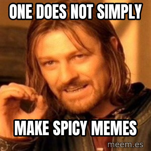 One Does Not Simply meme: one does not simply / make spicy memes