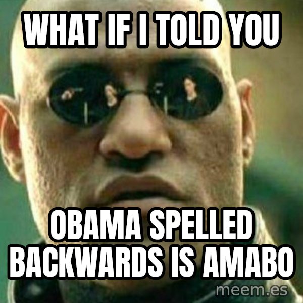 What If I Told You meme: what if i told you / obama spelled backwards is amabo