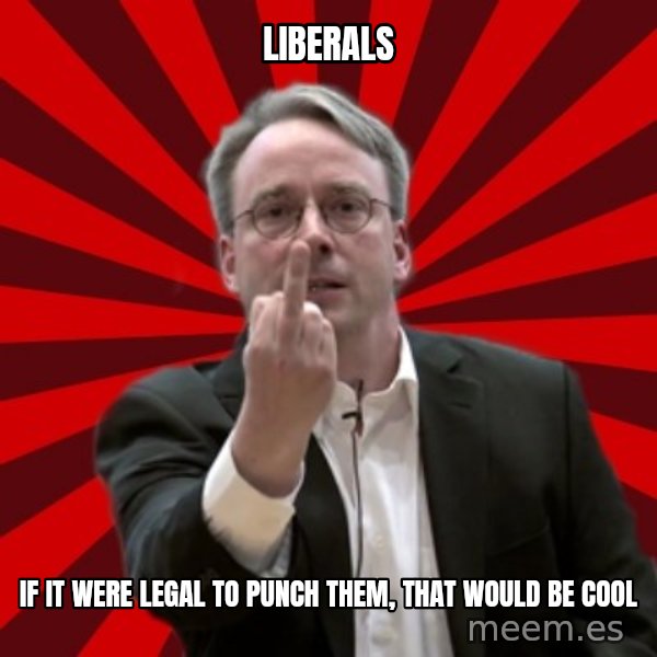 Angry Linus meme: liberals / if it were legal to punch them, that would be cool