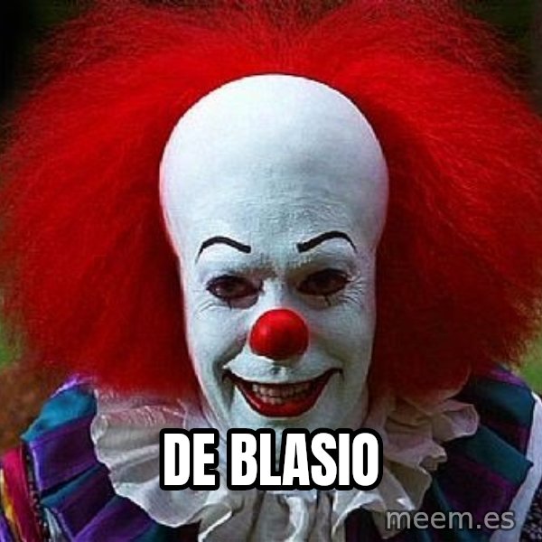 Pennywise the Clown meme: De Blasio