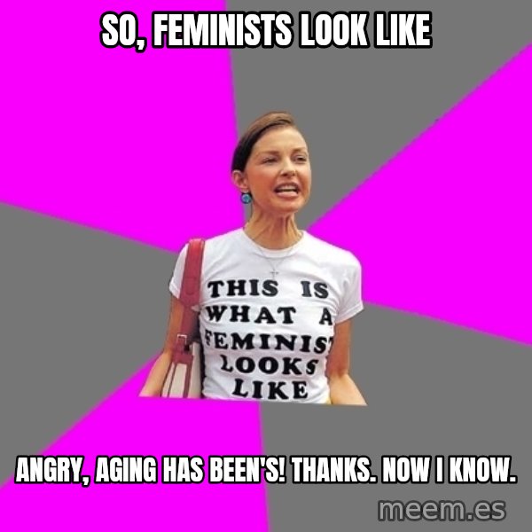Feminist Cunt meme: So, Feminists look like / angry, aging has been's! Thanks. Now I know.
