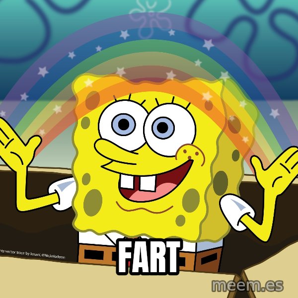 spongebob rainbow meme: fart