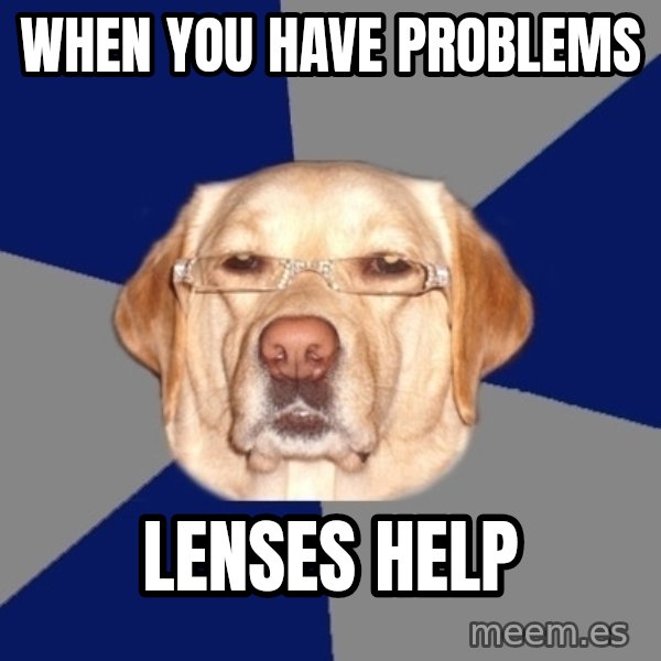 Racist Dog meme: when you have problems / lenses help