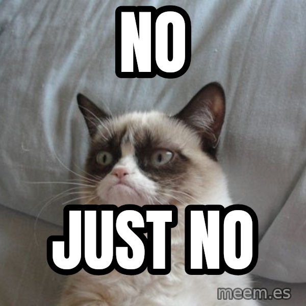 Grumpy cat good meme: no / JUST NO