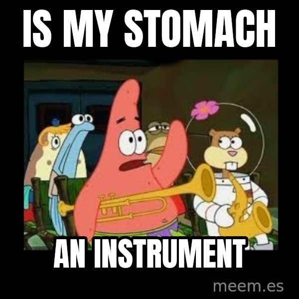 Patrick Star Instrument meme: Is my stomach / An instrument