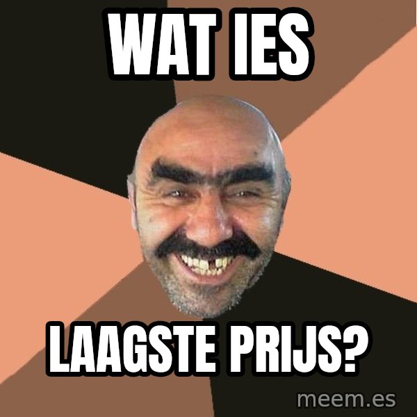Provincial Man meme: Wat ies / laagste prijs?