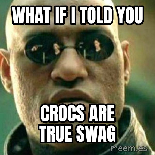 What If I Told You meme: what if i told you / crocs are true swag