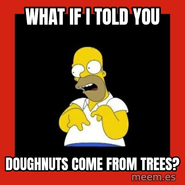 Homer retard meme: What if I told you / doughnuts come from trees?