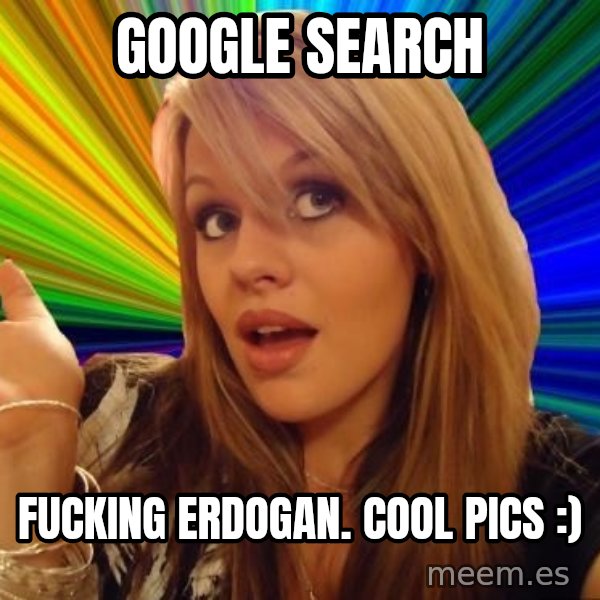 Dumb Blonde meme: google search / fucking erdogan. cool pics :)
