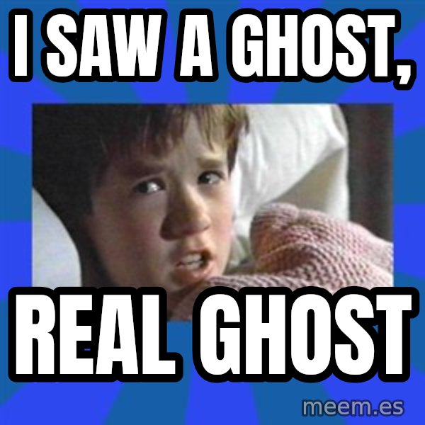 i see dead people meme: I SAW A GHOST, / REAL GHOST