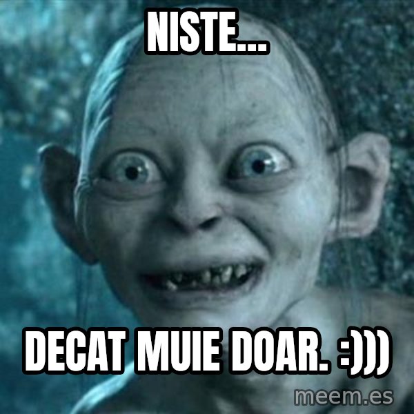 My Precious Gollum meme: Niste... / Decat muie doar. :)))