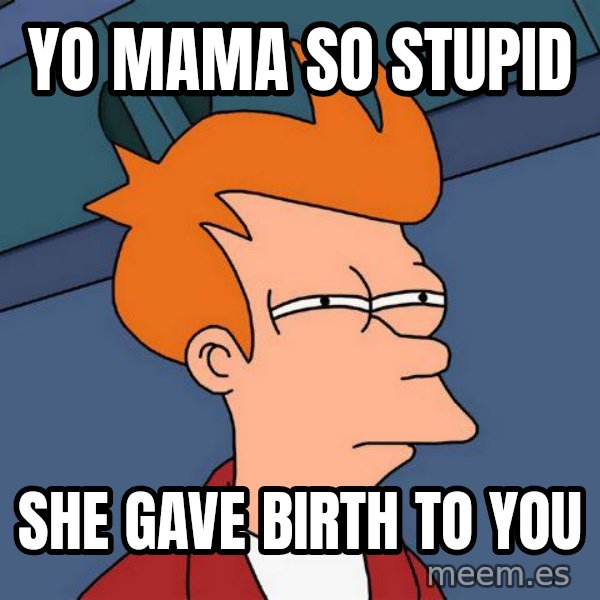 Futurama Fry meme: yo mama so stupid / she gave birth to you