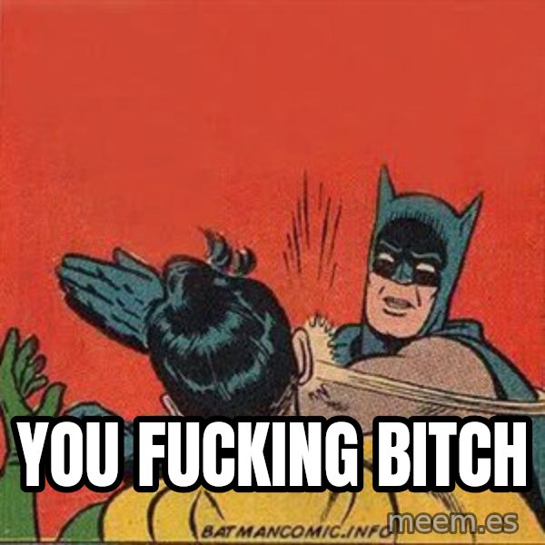 batman slap robin meme: You fucking bitch
