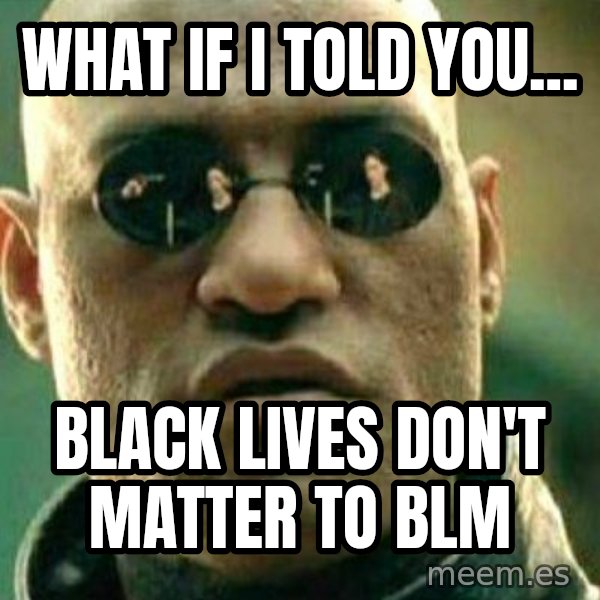 What If I Told You meme: what if i told you... / black lives don't matter to BLM