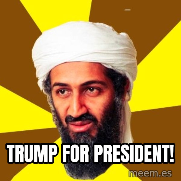 Osama meme: Trump for president!