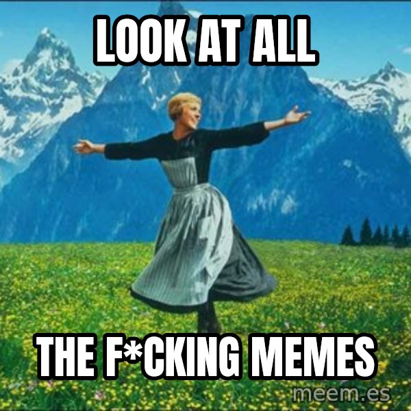 Look at all the things meme: Look at all / the f*cking memes