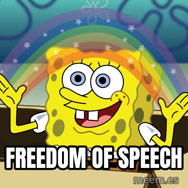 spongebob rainbow meme: Freedom of Speech