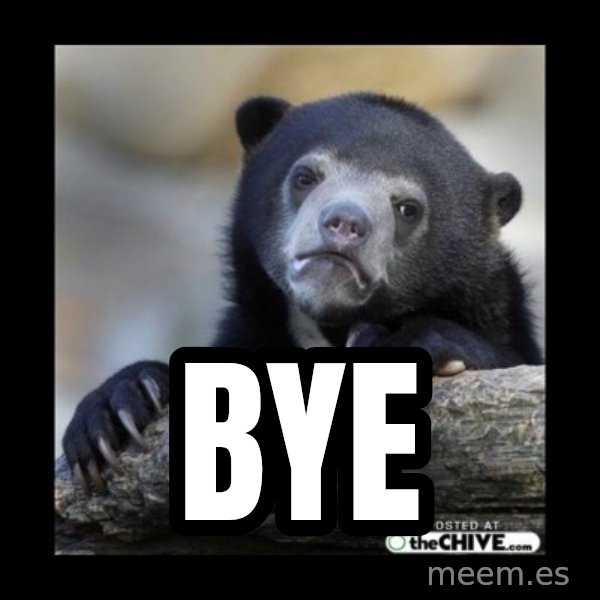 sad bear meme: bye