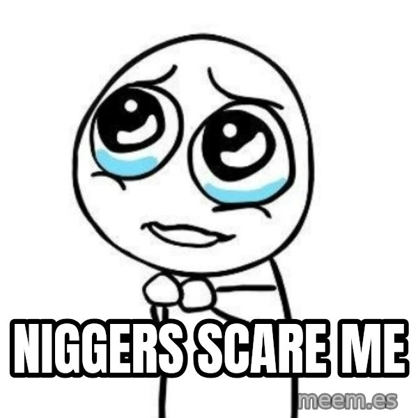 Please guy meme: niggers scare me