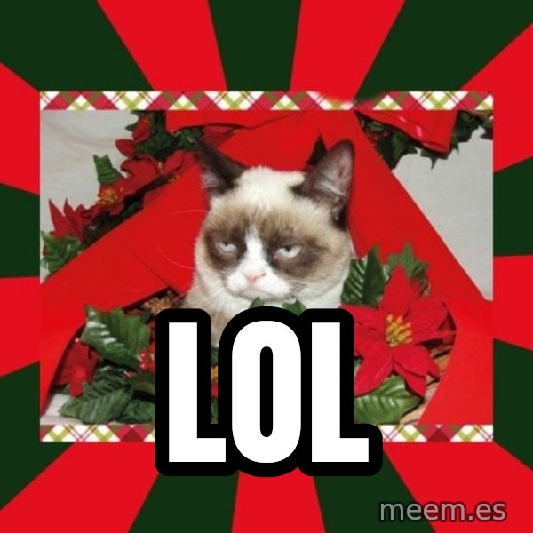 GRUMPY CAT ON CHRISTMAS meme: LOL