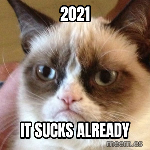 Angry Cat Meme meme: 2021 / It Sucks already