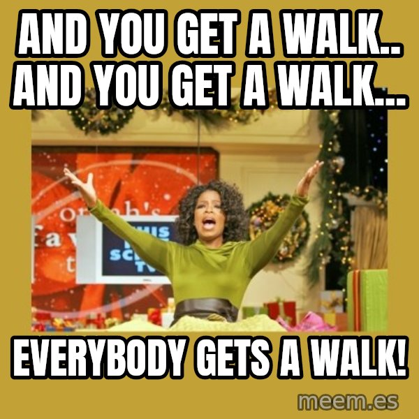 Oprah You get a meme: and you get a walk..                  and you get a walk... / EVERYBODY GETS A WALK!