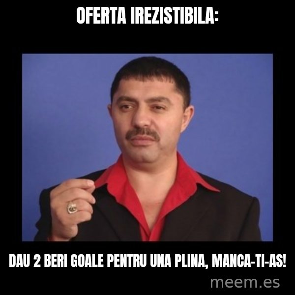 Manelistul Nicolae Guta meme: Oferta irezistibila: / Dau 2 beri goale pentru una plina, manca-ti-as!