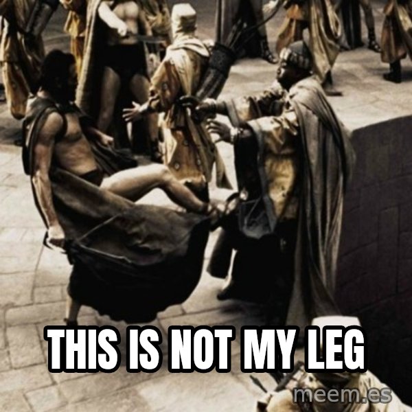 sparta kick meme: this is not my leg