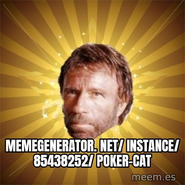 Chuck Norris Advice meme: memegenerator. net/ instance/ 85438252/ poker-cat
