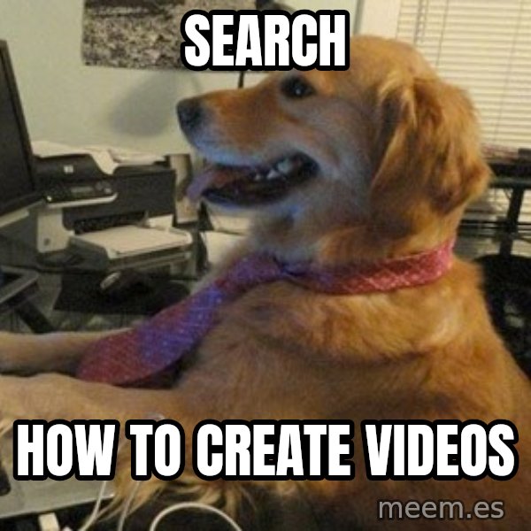 I have no idea what I'm doing - Dog with Tie meme: search / how to create videos