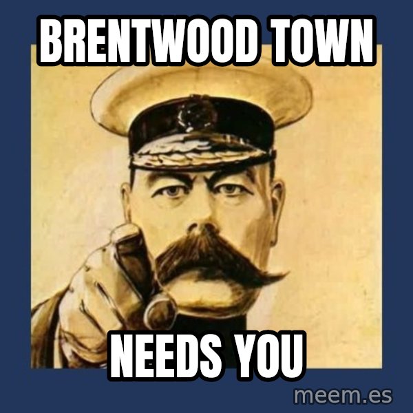 your country needs you meme: Brentwood Town / Needs You