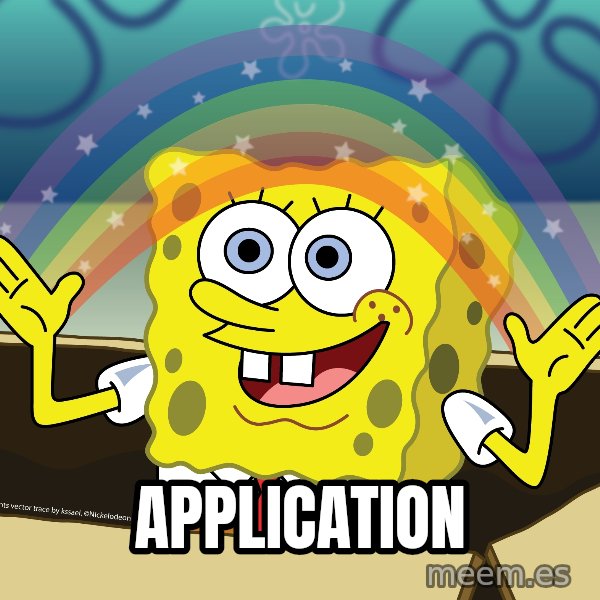 spongebob rainbow meme: APPLICATION