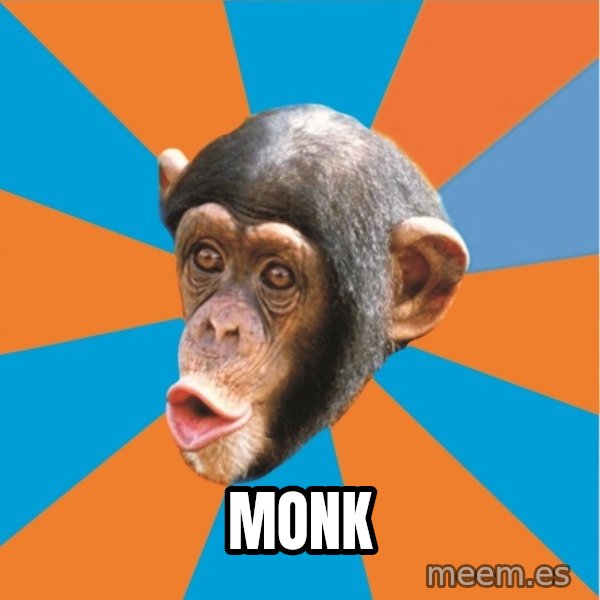 Stupid Monkey meme: Monk