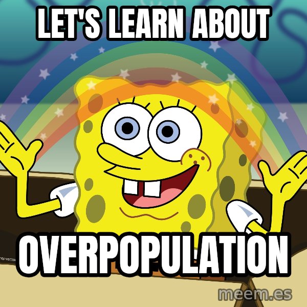 spongebob rainbow meme: LET'S LEARN ABOUT / OVERPOPULATION