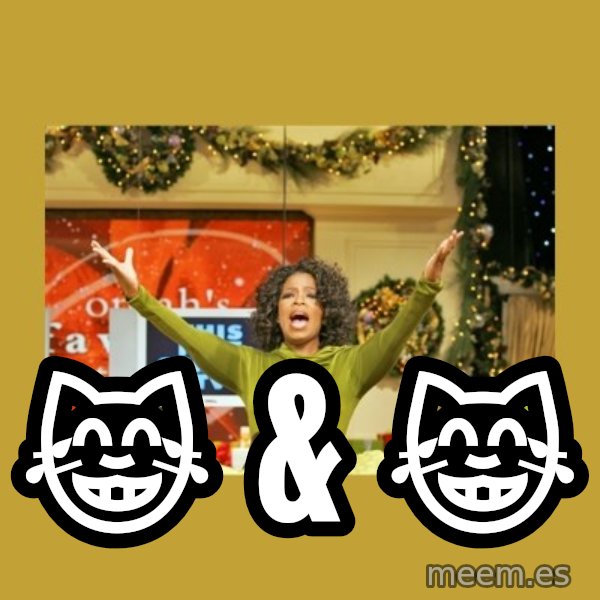 Oprah You get a meme: 😹  &  😹