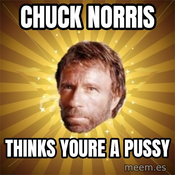 Chuck Norris Advice meme: Chuck Norris / Thinks youre a pussy