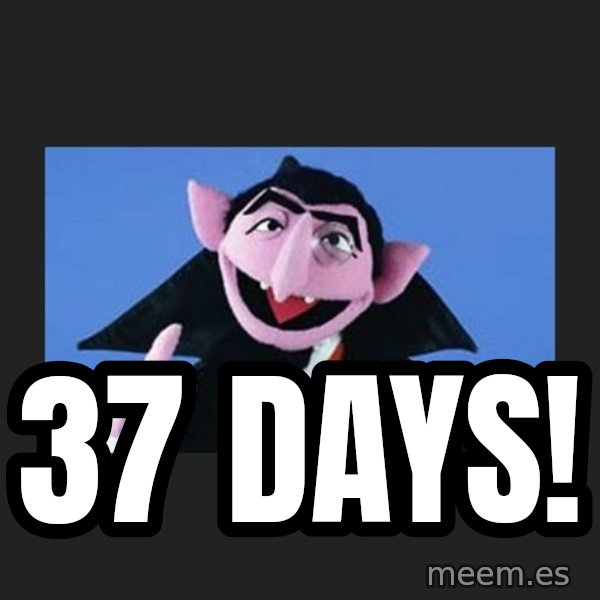 The Count from Sesame Street meme: 37 Days!
