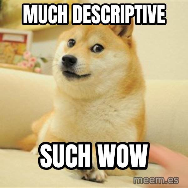 so doge meme: Much descriptive / Such wow