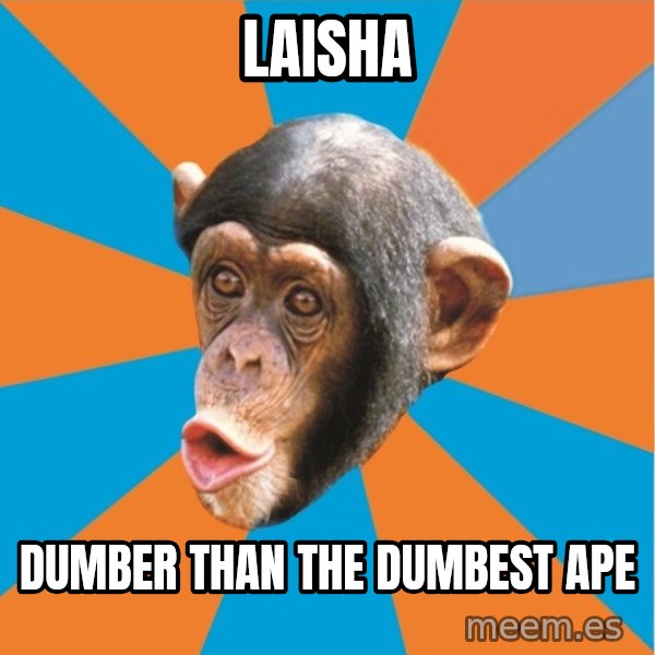 Stupid Monkey meme: laisha / Dumber than the dumbest ape