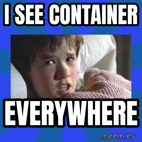 i see dead people meme: I see container / Everywhere