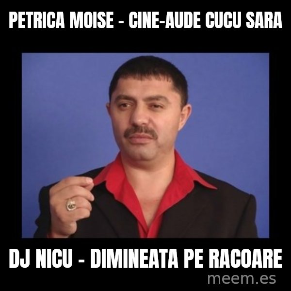 Manelistul Nicolae Guta meme: Petrica Moise - Cine-aude cucu sara / Dj Nicu - Dimineata pe racoare