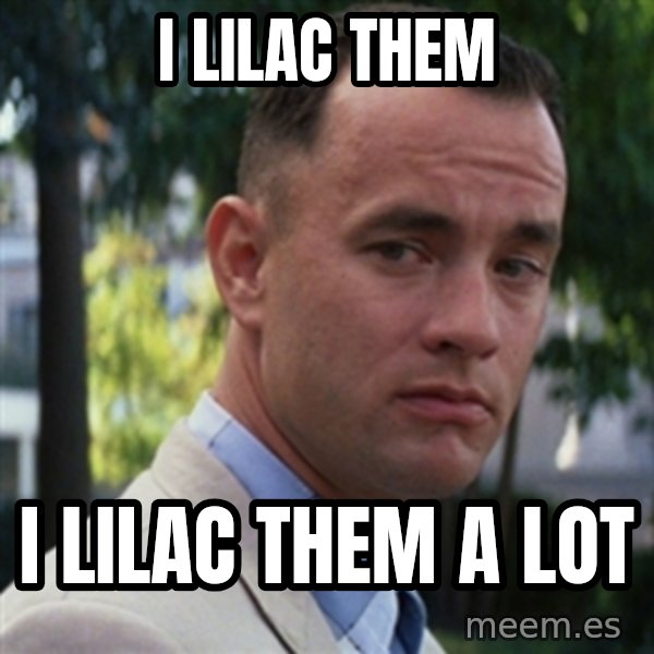 forrest gump meme: I lilac them / I lilac them a lot